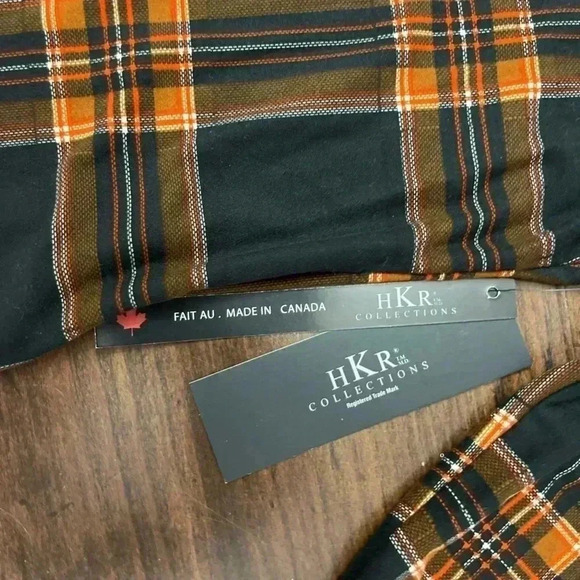 2/$12 HKR Collections Top Size XL Cold Shoulder Black & Rust Plaid Boutique Fall - Picture 5 of 14